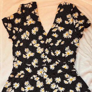 Adorable Sunflower/Polka Dot Romper